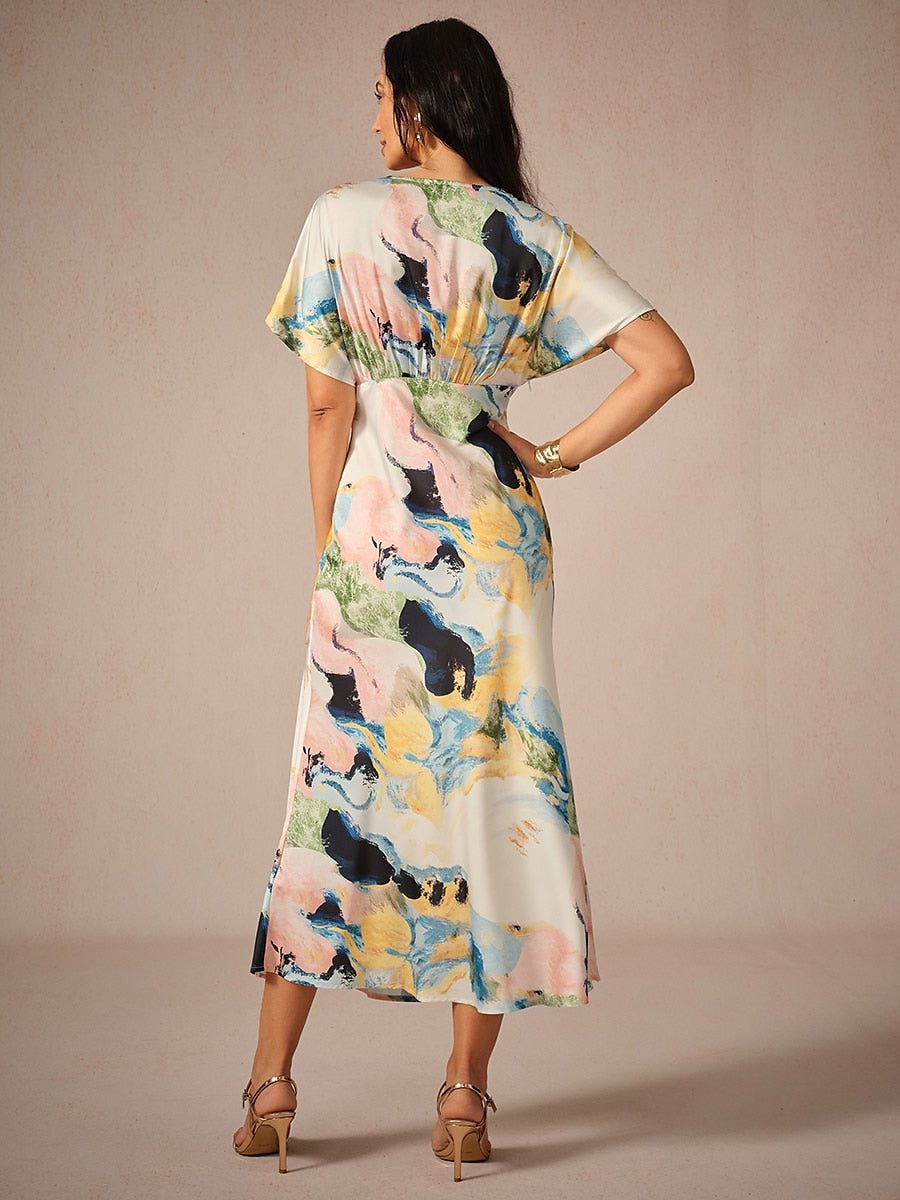 Satin Tie Dye Maxi Dress - Smith Fashion