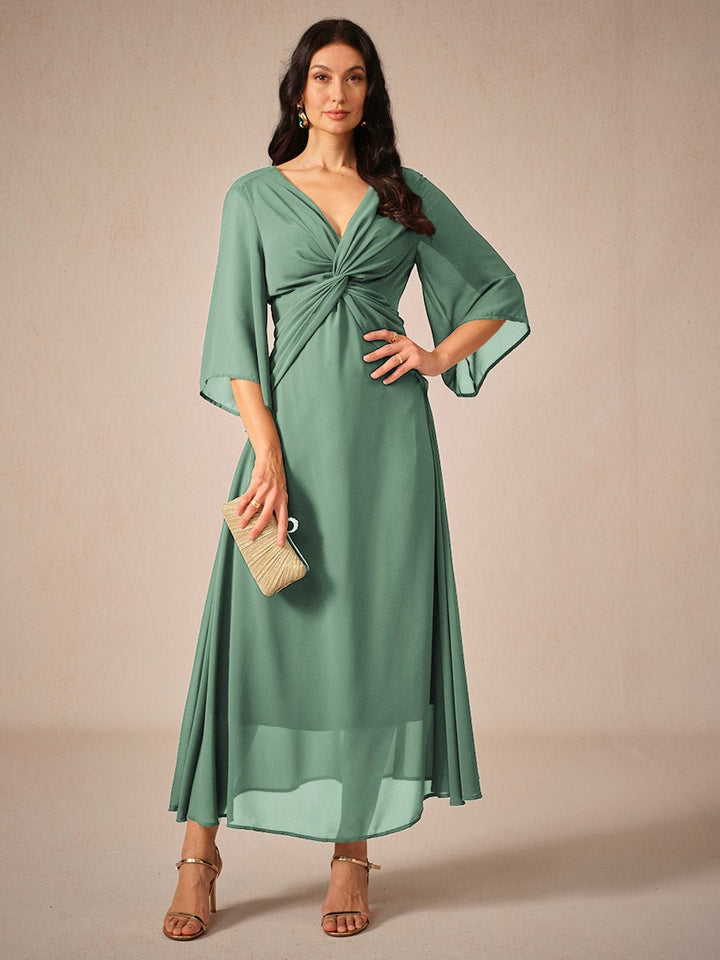 Twisted Ruffle Pearl Yarn Maxi Dress - Smith Fashion