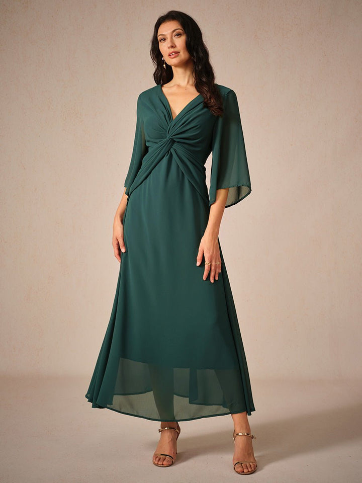 Twisted Ruffle Pearl Yarn Maxi Dress - Smith Fashion